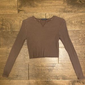 Brandy Melville Brown Sleeve Top